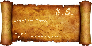 Wetzler Sára névjegykártya